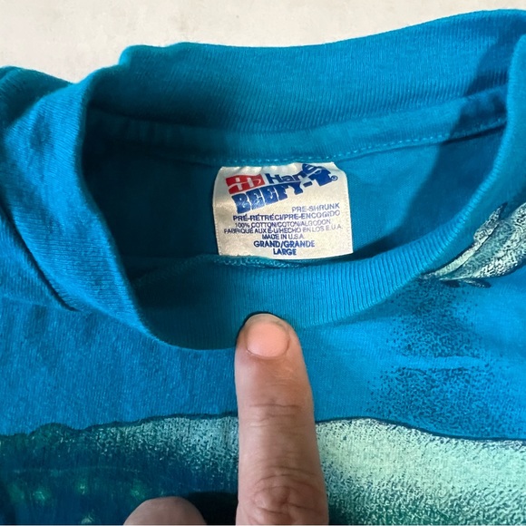 Vintage single stitch AOP underwear whale dolphin print size large 1992 Hanes - Picture 8 of 12
